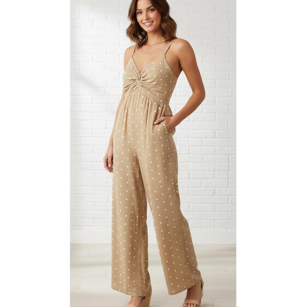 Old Navy Women's Tan and White Jumpsuit